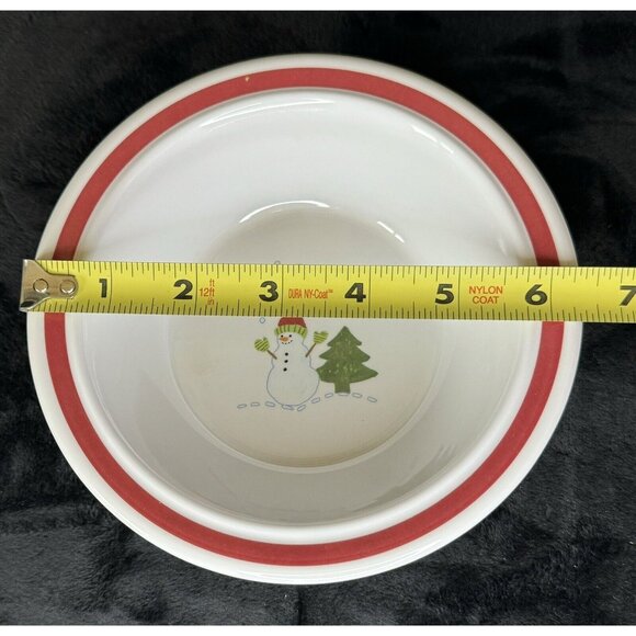 Pottery Barn Kids Christmas Melamine 2 Plates 4 Bowl Set With Snowman Design - Picture 10 of 13